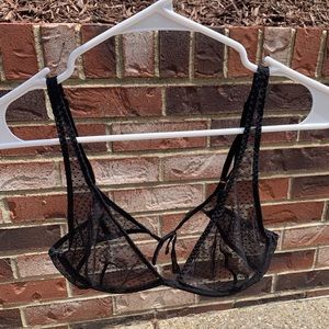 Out From Under polka dot mesh bra